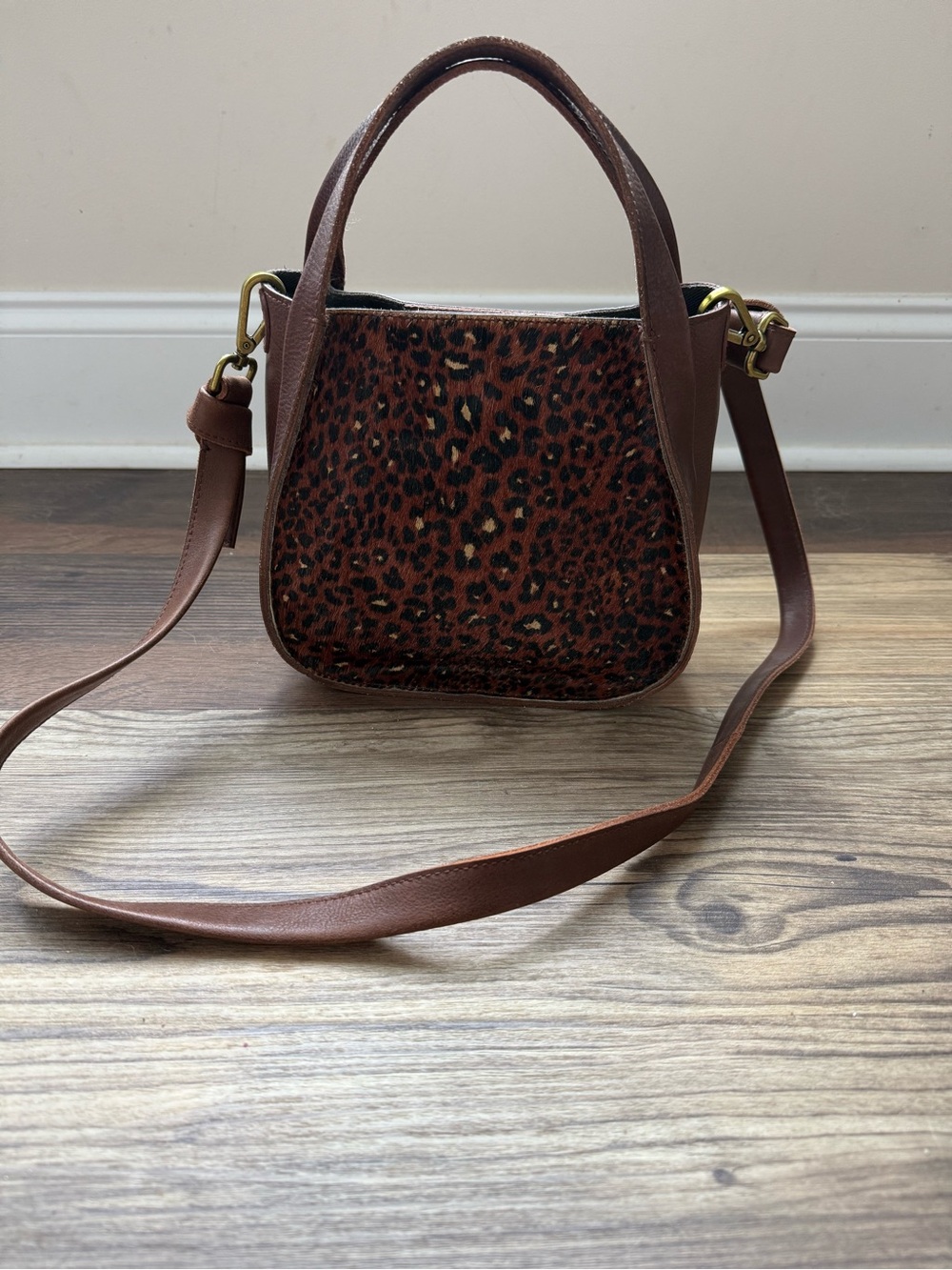 Madewell Brown Leopard Print Crossbody Bag